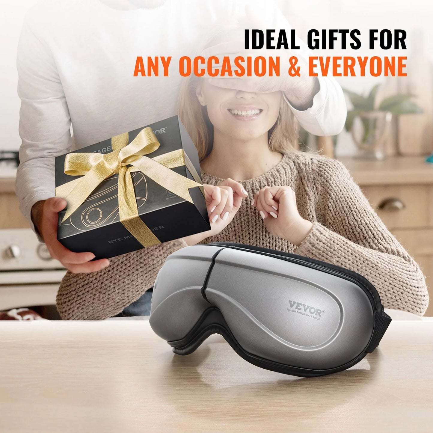 Revitalize Your Eyes with the VEVOR Heated Eye Massager - 5 Modes, Bluetooth Music & 180° Foldable Design