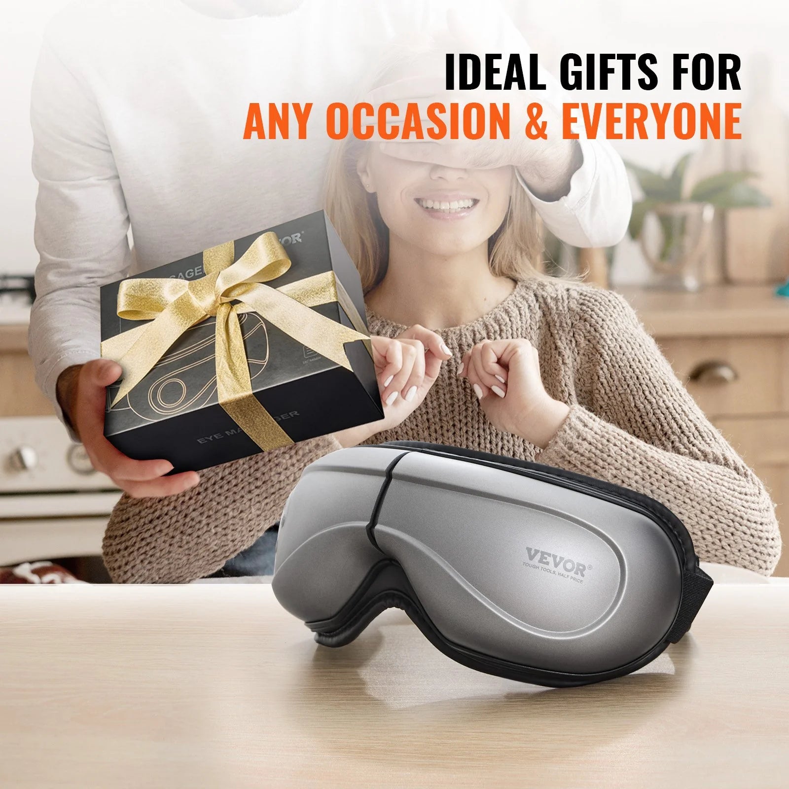 Revitalize Your Eyes with the VEVOR Heated Eye Massager - 5 Modes, Bluetooth Music & 180° Foldable Design