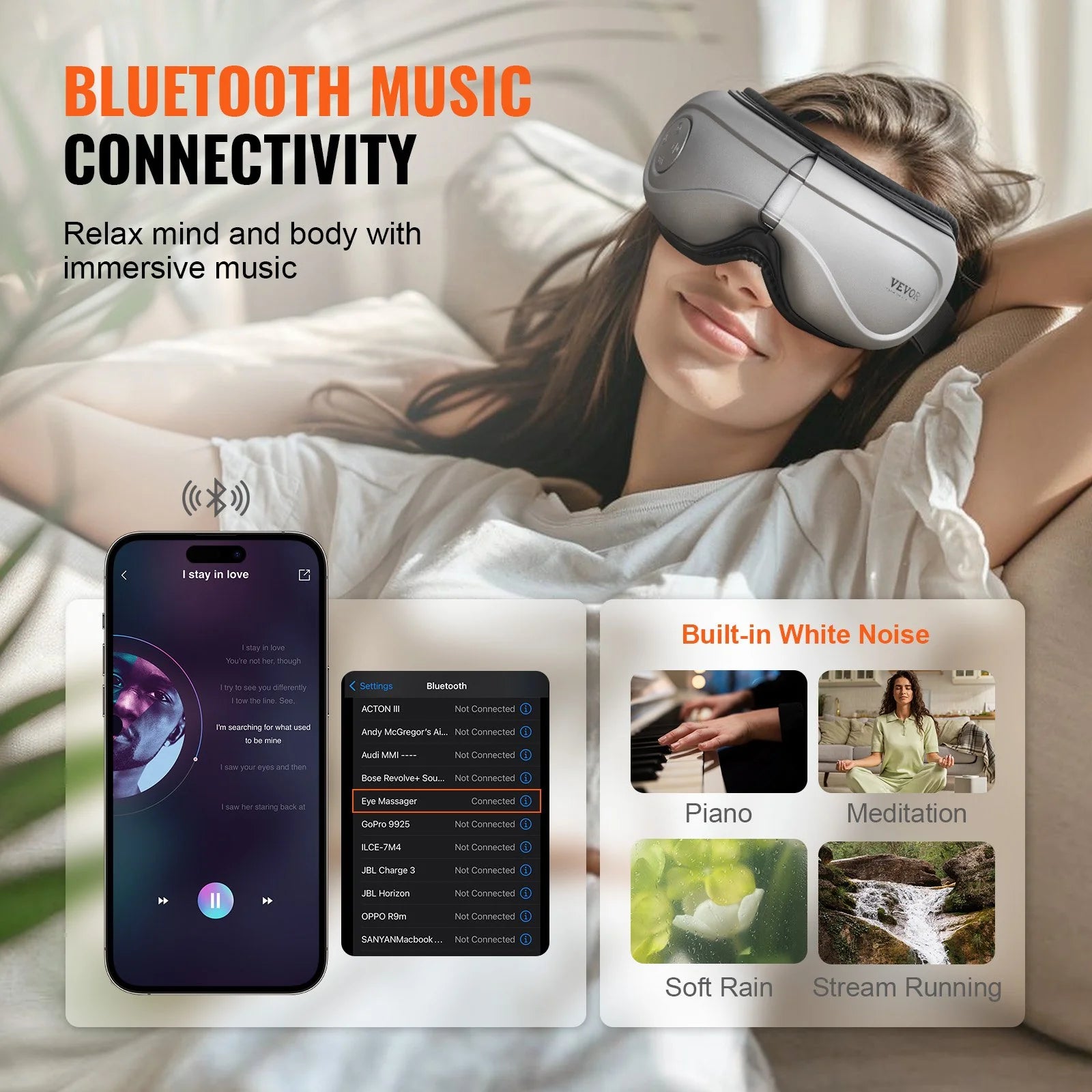 Revitalize Your Eyes with the VEVOR Heated Eye Massager - 5 Modes, Bluetooth Music & 180° Foldable Design