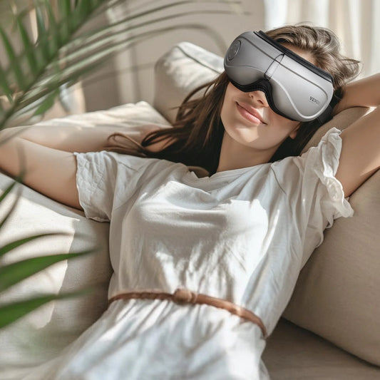 Revitalize Your Eyes with the VEVOR Heated Eye Massager - 5 Modes, Bluetooth Music & 180° Foldable Design